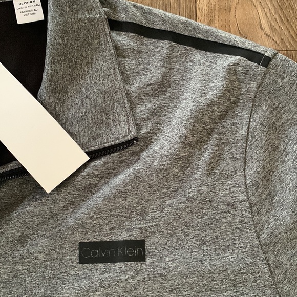 Calvin Klein Mens XLarge Grey/Black Thin, Collared Long Sleeve Shirt NWT - Picture 7 of 11